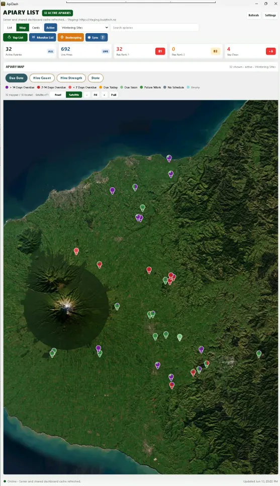 ApiDash apiary map dashboard preview