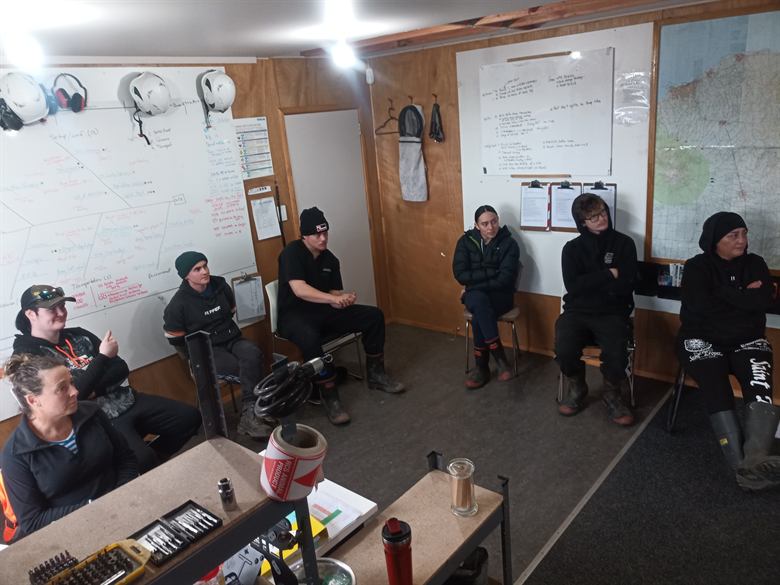 Forest and Bees crew gathered for a real working session in their staff room
