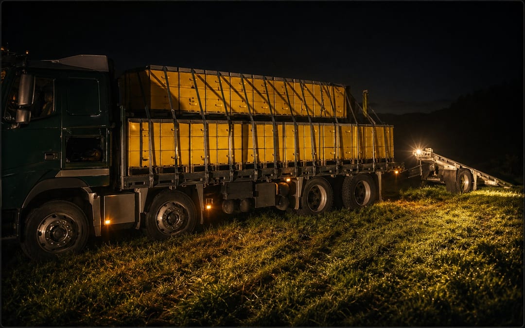 Night deployment hive truck as operational urgency visual